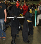 Darth Maul and a Jedi Knight whose name I don't know strike a pose at the Comikaze Expo in L.A., on November 2, 2013.