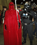 An Imperial Guard and a TIE Fighter pilot strike a pose at the Comikaze Expo in L.A., on November 2, 2013.