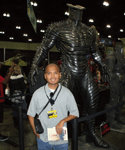 Posing with the Destroyer from the first THOR movie, on November 2, 2013.