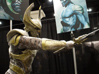 Idris Elba's frozen twin (Heimdall) from the first THOR movie on display at the Comikaze Expo in L.A., on November 2, 2013.