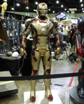 The Mark 45 armor from IRON MAN 3 on display at the Comikaze Expo in L.A., on November 2, 2013.
