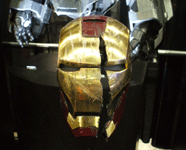 An IRON MAN 3 prop on display at the Comikaze Expo in the Los Angeles Convention Center, on November 2, 2013.