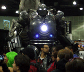 The Iron Monger from the first IRON MAN movie on display at the Comikaze Expo in L.A., on November 2, 2013.