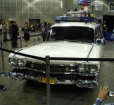 The Ecto-1 from GHOSTBUSTERS on display at the Comikaze Expo in the Los Angeles Convention Center, on November 2, 2013.