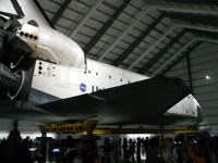 Space shuttle Endeavour sits majestically inside the Samuel Oschin Pavilion at the California Science Center, on November 16, 2012.