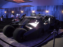 The Tumbler from BATMAN BEGINS and THE DARK KNIGHT on display at L.A. Live, on December 7, 2012.