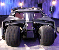 The Tumbler from BATMAN BEGINS and THE DARK KNIGHT on display at L.A. Live, on December 7, 2012.