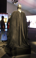 The Batsuit from THE DARK KNIGHT and THE DARK KNIGHT RISES on display at L.A. Live, on December 7, 2012.