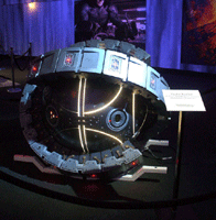 The fusion reactor prop used in THE DARK KNIGHT RISES, on display at L.A. Live on December 7, 2012.