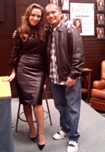 Leah Remini, who was on the CBS sitcom KING OF QUEENS, does an autograph signing for her new book TROUBLEMAKER