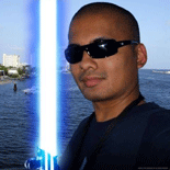 Welding Luke Skywalker's lightsaber courtesy of a Facebook app promoting STAR WARS: THE FORCE AWAKENS.