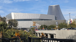 The diagrid structure is now complete at the Samuel Oschin Air and Space Center...on December 18, 2025.