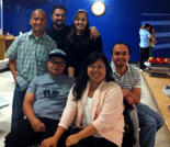 Chillin' with Albert, Usha, Franz, Sarina and Carlo at a West Covina bowling alley.