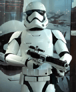 A close-up of the Stormtrooper suit from STAR WARS: THE FORCE AWAKENS.