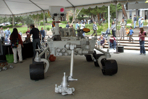 A front view of the MSL mock-up.