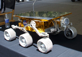 A full-scale model of the Sojourner rover.