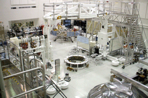 Inside the Spacecraft Assembly Facility.