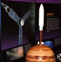An information booth for the Juno mission, which launches to Jupiter in 2011.