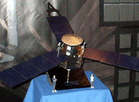 A model of the Juno spacecraft, which launches to Jupiter in 2011.