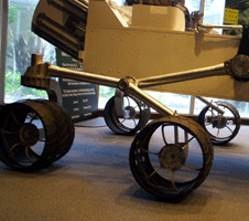 The six-wheeled Mobility System of the Curiosity rover.