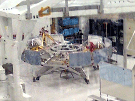 A camera phone pic of the other MSL components inside the Spacecraft Assembly Facility.