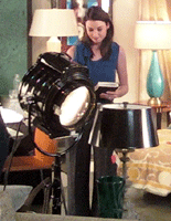At a furniture store in Los Angeles, Rachel Nichols films a scene for a TV pilot (UNDERWATER) that I worked on