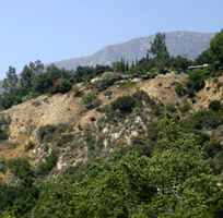 Visible above the hill: The San Gabriel Mountains.