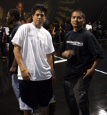 Duong and I take part in the 24 For 24 charity basketball game.