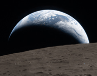 The Earth sets below the lunar horizon, as seen by an Artemis II astronaut aboard the Orion capsule on April 6, 2026