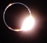 The Sun creates a 'diamond ring' effect as it emerges from behind the Earth in this eclipse photo taken by Firefly Aerospace's Blue Ghost lander at Mare Crisium on the Moon, on March 14, 2025