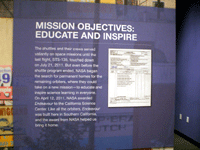On display is a document showing transfer of ownership of space shuttle Endeavour...from NASA to the California Science Center.