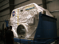 The SpaceHab module that flew aboard space shuttle Endeavour.