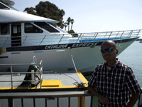 Posing in front of the Catalina Express at Dana Point in Orange County, California...before the boat's departure for Catalina Island on October 4, 2013.