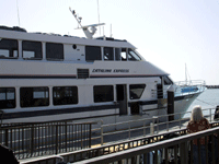 The Catalina Express is docked at Dana Point in Orange County, California...before the boat's departure for Catalina Island on October 4, 2013.