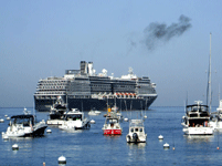 This ocean liner is ready to depart from Catalina Island (for Mexico?)...