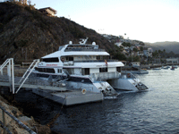 This Catalina Express hydrofoil is ready to transport folks back to San Pedro or Long Beach more than twenty miles away...on October 4, 2013.