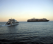 The Catalina Express hydrofoil heads back to the California mainland, on October 4, 2013.