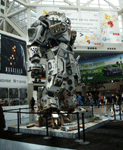 The large statue promoting the Xbox video game TITANFALL at E3 2013 in downtown Los Angeles, on June 11, 2013