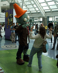 A costumed dude promoting the PLANTS VS. ZOMBIES: GARDEN WARFARE video game at E3 2013, on June 11, 2013