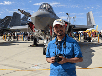Posing with the F-35C Lightning II during the Aerospace Valley Air Show at Edwards Air Force Base, California...on October 15, 2022.