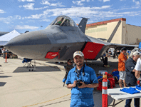 Posing with the F-22 Raptor during the Aerospace Valley Air Show at Edwards Air Force Base, California...on October 15, 2022.