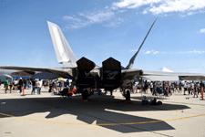 A snapshot of the F-22 Raptor's twin engine nozzles during the Aerospace Valley Air Show at Edwards Air Force Base, California...on October 15, 2022.