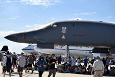 The B-1B Lancer bomber on display during the Aerospace Valley Air Show at Edwards Air Force Base, California...on October 15, 2022.