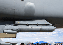 A snapshot of the B-1B Lancer's Sniper pod during the Aerospace Valley Air Show at Edwards Air Force Base, California...on October 15, 2022.