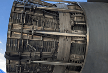 A snapshot of one of the B-1B Lancer's four engine nozzles during the Aerospace Valley Air Show at Edwards Air Force Base, California...on October 15, 2022.