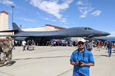 Posing with the B-1B Lancer during the Aerospace Valley Air Show at Edwards Air Force Base, California...on October 15, 2022.