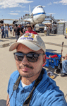 Taking a selfie with NASA's retired SOFIA aircraft during the Aerospace Valley Air Show at Edwards Air Force Base, California...on October 15, 2022.