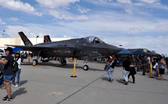 The F-35A Lightning II on display during the Aerospace Valley Air Show at Edwards Air Force Base, California...on October 15, 2022.