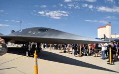 The Darkstar from TOP GUN: MAVERICK on display during the Aerospace Valley Air Show at Edwards Air Force Base, California...on October 15, 2022.