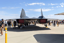 The Darkstar from TOP GUN: MAVERICK on display during the Aerospace Valley Air Show at Edwards Air Force Base, California...on October 15, 2022.